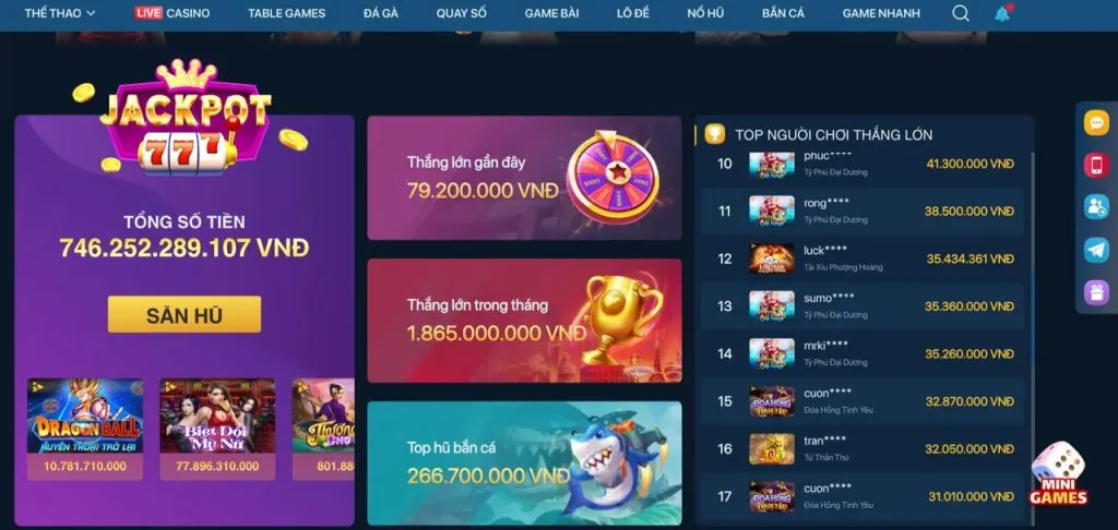 Các loại game Nổ Hũ tại VN88ZA WIN